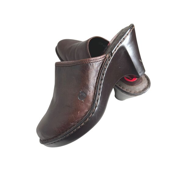 Brown Born Leather Mule Clogs Womens Size 10/42 - Picture 1 of 11